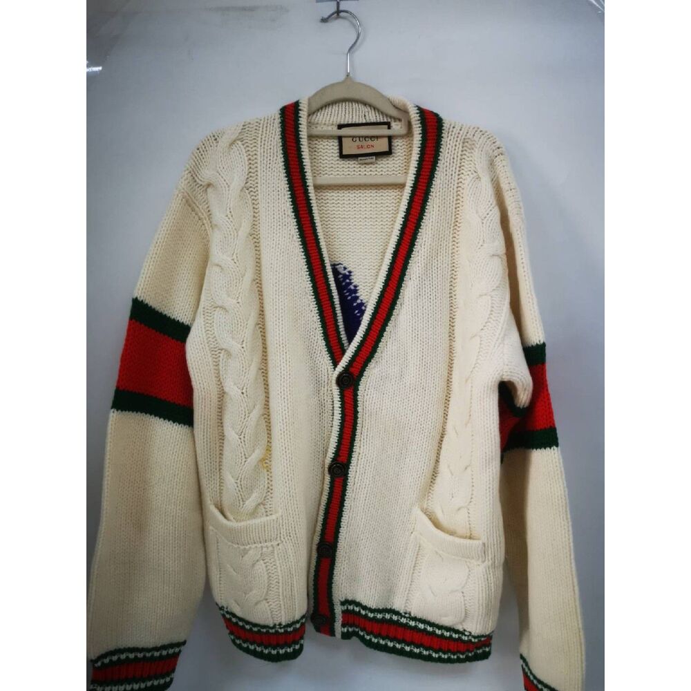Pre-owned Gucci Knitted Long Sleeve Sweater Fashion Cardigan Top